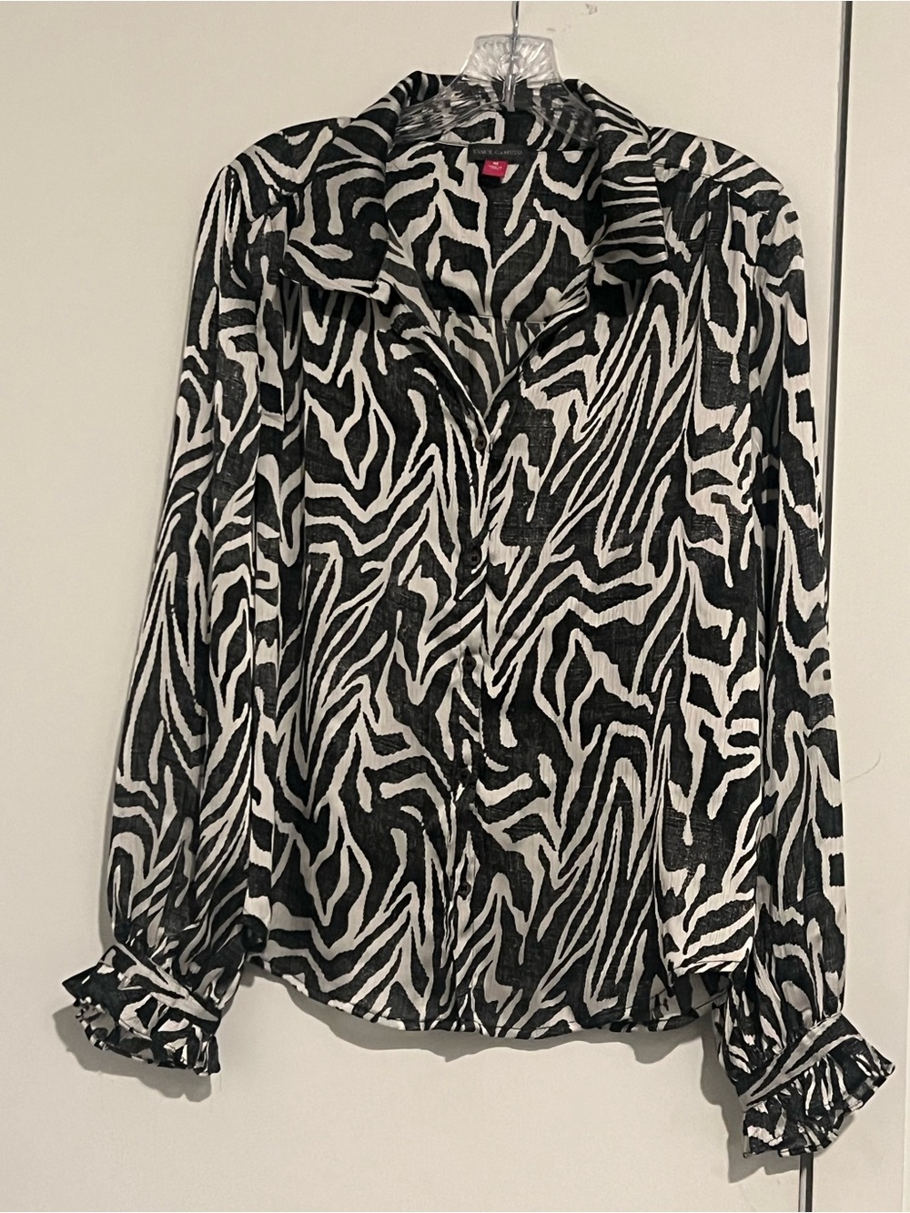 Vince Camuto Black & White Zebra Print Top